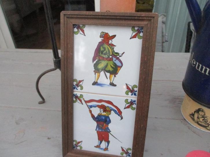 Delfts Tegelwerk (2 tegels),v.a 25,00e, Verzamelen, Overige Verzamelen, Gebruikt, Ophalen of Verzenden