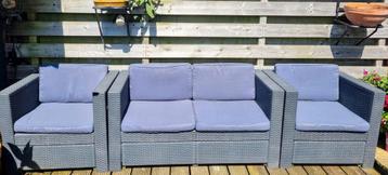 Tuinset loungeset keter, antraciet rattan 