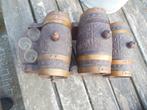 drank bewerkt houten ton decoratie verzamel+glazen setje, Ophalen of Verzenden