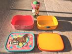 Mepal broodtrommel / lunchtrommel + beker school paard panda, Ophalen, Gebruikt