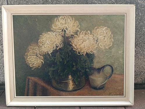 Paul van Werch (1909-1985) - Stilleven met Chrysanten, Antiek en Kunst, Kunst | Schilderijen | Klassiek, Ophalen of Verzenden