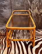 VINTAGE RETRO BAMBOE ROHE SERVEERWAGEN TROLLEY DRANKENWAGEN, Huis en Inrichting, Ophalen, Zo goed als nieuw