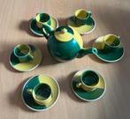 Oud kinderserviesje retro groen geel uit, Ophalen of Verzenden, Zo goed als nieuw