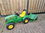 Traptrekker John Deere + kar, Kinderen en Baby's, Ophalen, Gebruikt, Trapvoertuig