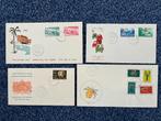 Ned. Nieuw Guinea 4 verschillende FDC’s : E6, 8, 9, en 11, Ophalen of Verzenden, Onbeschreven, Rest van de wereld