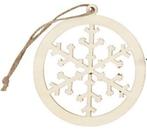 Kerstornament triplex sneeuwster Ø 8 cm dikte 3 mm, .., Materiaal, Nieuw, Ophalen of Verzenden