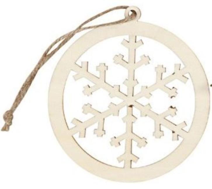 Kerstornament triplex sneeuwster Ø 8 cm dikte 3 mm, Hobby en Vrije tijd, Knutselen, Nieuw, Materiaal, Ophalen of Verzenden