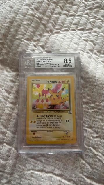 Error Label Birthday Pikachu 2000 BGS 8,5 beschikbaar voor biedingen