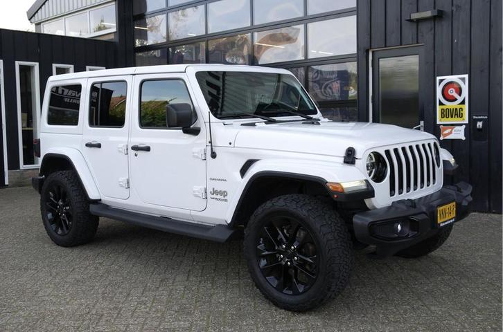 Jeep Wrangler 2.0T 272 PK 4x4 Sahara | NL-Auto | Grijs Kente, Auto's, Bestelauto's, Bedrijf, Te koop, 4x4, ABS, Achteruitrijcamera