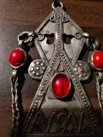 Antiek 20-eeuwse Turkmenistan amulet. Echt zilver., Sieraden, Tassen en Uiterlijk, Antieke sieraden, Ophalen of Verzenden, Zilver