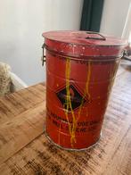 Oud metalen blik/opbergblik, rood, India, Huis en Inrichting, Ophalen