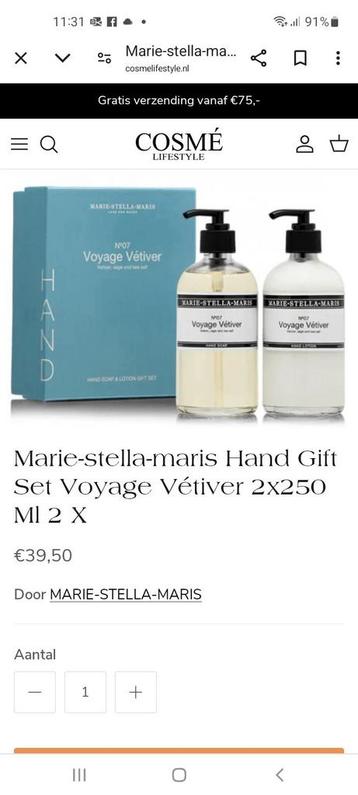 Marie Stella Maris giftset Voyage Vetiver  beschikbaar voor biedingen