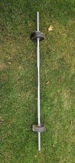 Halterstang met gewichten, Sport en Fitness, Fitnessmaterialen, Ophalen, Gebruikt, Rug, Halterstangen