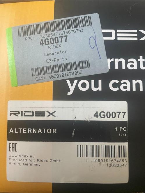 Nieuwe! Alternator RIDEX 4G0077, Auto-onderdelen, Accu's en Toebehoren, Nieuw, Ophalen