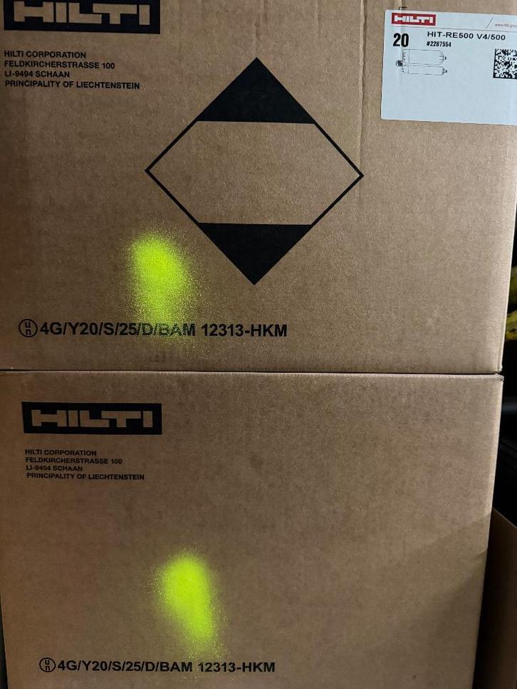 Hilti HIT-RE 500 V4/500 – Chemisch Anker (20 stuks) | Nieuw, Doe-het-zelf en Verbouw, IJzerwaren en Bevestigingsmiddelen, Nieuw