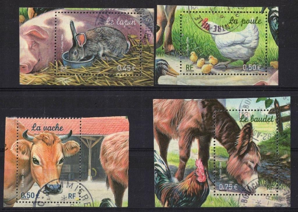 Frankrijk, serie "boerderij dieren" 2004-16, Ophalen of Verzenden, Gestempeld