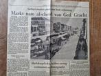 Markt verdwijnt van Gedempte Gracht Zaandam (krant 1962), Verzamelen, Ophalen of Verzenden, 1960 tot 1980, Knipsel(s)