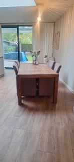 Eettafel met stoelen, Ophalen, Gebruikt, 50 tot 100 cm, 150 tot 200 cm