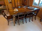 Eethoek groot 8 stoelen  uit voormalig Fletcher hotel, Ophalen, Gebruikt, 200 cm of meer, 50 tot 100 cm