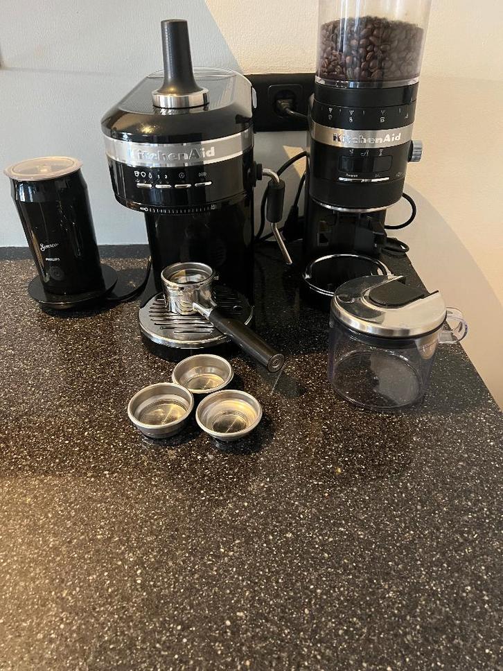 KitchenAid Espresso machine Artisan en koffiebonen molen, Witgoed en Apparatuur, Koffiezetapparaten, Gebruikt, Koffiebonen, Espresso apparaat