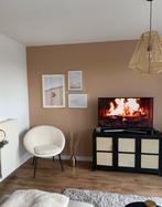 Stoel fauteuil teddy stof creme kwantum, Huis en Inrichting, Ophalen, 75 tot 100 cm, Zo goed als nieuw, Stof