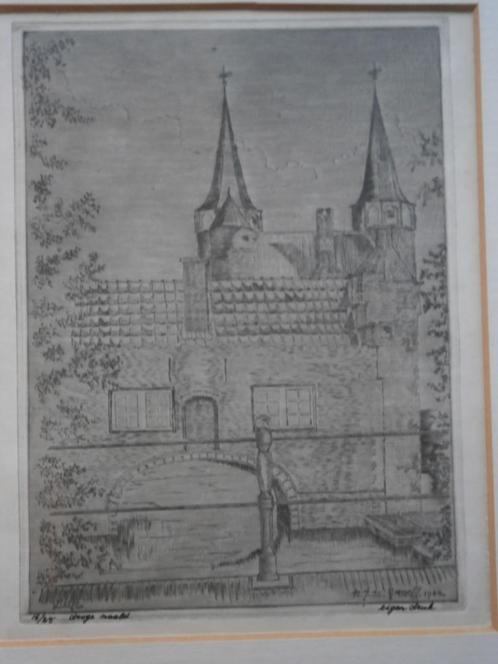 Delft, Droge Naaldets van de GRAAFF v/d Oostpoort, Antiek en Kunst, Kunst | Etsen en Gravures, Ophalen of Verzenden
