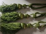 3 vintage groene embrasses per stuk 4.95 foto 1 t/m 3, Huis en Inrichting, Stoffering | Gordijnen en Lamellen, Heikant 21 Kaatsheuvel