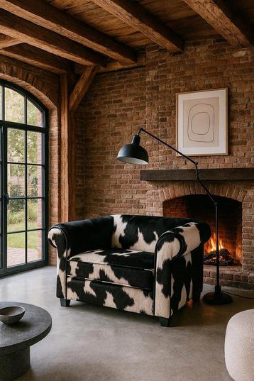 Chesterfield Loveseat Bertha - Koeienhuid beschikbaar voor biedingen