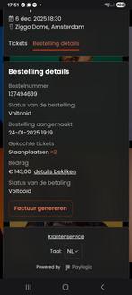 Krezip 2 tickets 6 december staanplaatsen, Tickets en Kaartjes