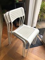 Ikea witte stoelen Adde, Huis en Inrichting, Stoelen, Metaal, Drie, Wit, Zo goed als nieuw