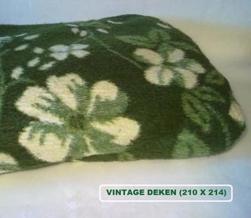 retro vintage 70s deken beddengoed groen 210 x 214 cm beschikbaar voor biedingen