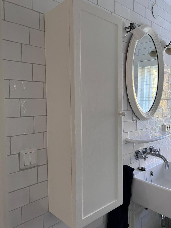 Badkamer kast van watervast verlijmd multiplex, Huis en Inrichting, Badkamer | Badkamermeubels, Gebruikt, (Half)hoge kast, Minder dan 100 cm