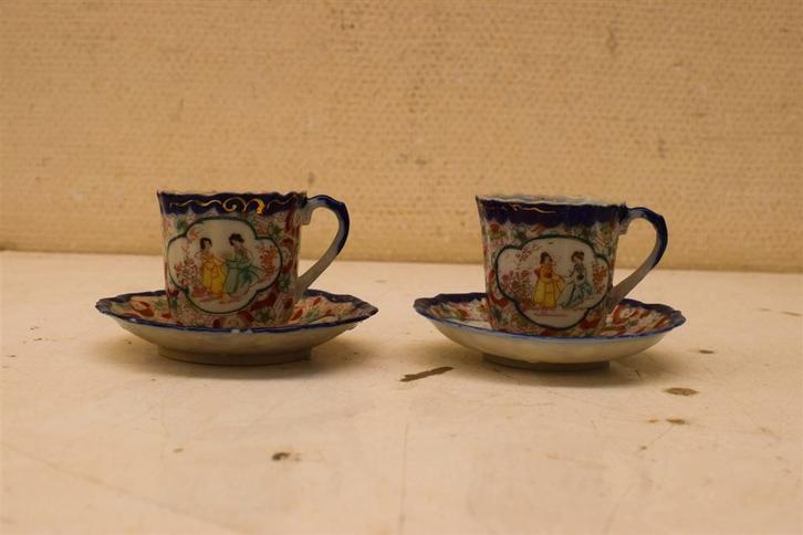 4 stuks porseleinen kop en schoteltjes 46709, Huis en Inrichting, Keuken | Servies, Gebruikt, Bord(en), Wedgwood, Aardewerk, Ophalen of Verzenden