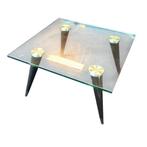 Tafel Glas Zwart H35xB60xD60, Gebruikt, Tot twee personen, Glas, Rechthoekig