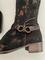 G317 Dyva: mt. 40 cowboy-laarzen hoge schoenen bruin/zwart, Hoge laarzen, Zwart, Ophalen of Verzenden, Zo goed als nieuw