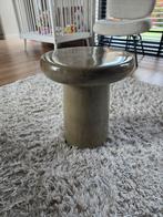 Taupe Bijzettafel, Huis en Inrichting, Tafels | Bijzettafels, Ophalen, Minder dan 55 cm, Rond, Zo goed als nieuw