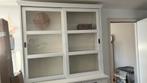 Te koop glazen vitrine kast 147x137x38, Huis en Inrichting, Kasten | Buffetkasten, Met deur(en), 100 tot 150 cm, Verzenden, 100 tot 150 cm