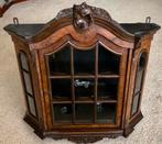 Wortelnoten wandkast / etalagekast / antiek, Huis en Inrichting, Kasten | Vitrinekasten, Zo goed als nieuw, Minder dan 100 cm