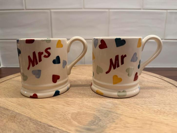 Emma Bridgewater Mr & Mrs Mokken 1/2 pint, Huis en Inrichting, Keuken | Servies, Zo goed als nieuw, Ophalen of Verzenden