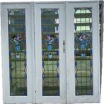 3-delige openslaande glas in lood jugenstil deuren 202x195cm, Ophalen
