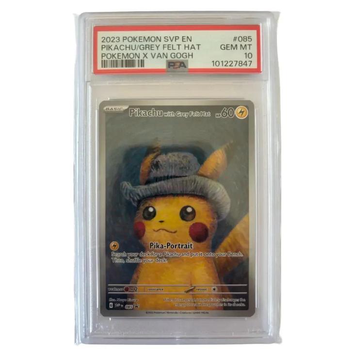 ‼️GEZOCHT‼️ #085 Pikachu Grey Hat PSA 10 - Van Gogh Editie!, Verzamelen, Overige Verzamelen, Nieuw, Ophalen