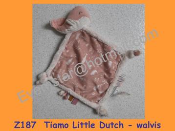 Z187 Walvis - Tiamo Little Dutch oudroze doekje met walvisje beschikbaar voor biedingen