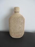 Glazen drank fles, Colombia, omhulsel, fijne vlecht kunst, Ophalen of Verzenden, Gebruikt, Overige typen