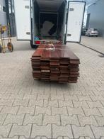 34 m2 massieve merbau parketvloer. 14 cm breed 18 mm dik., Gebruikt, 2e hands product geen info bekend, 2e hands product geen info bekend