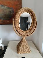 2346 Vintage Riet Kapspiegel - Mid Century Modern, Ophalen of Verzenden, Rechthoekig, Minder dan 50 cm, Minder dan 100 cm