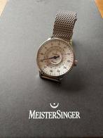Meistersinger Pangaea day date Horloge, Leer, Staal, Polshorloge, Zo goed als nieuw