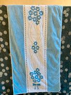 Vintage De Witte Lietaer Handdoek - Blauw Bloemen, Huis en Inrichting, Ophalen of Verzenden, Gebruikt, Blauw, Handdoek