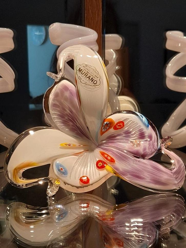 Murano Bloem met Krul - Prachtig Glasobject, Antiek en Kunst, Antiek | Glas en Kristal, Ophalen of Verzenden