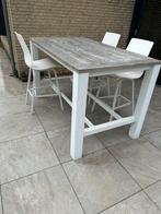 Bartafel met 3 krukken merk hartman, Tuin en Terras, Tuintafels, Ophalen of Verzenden, Zo goed als nieuw, Rechthoekig, Kunststof