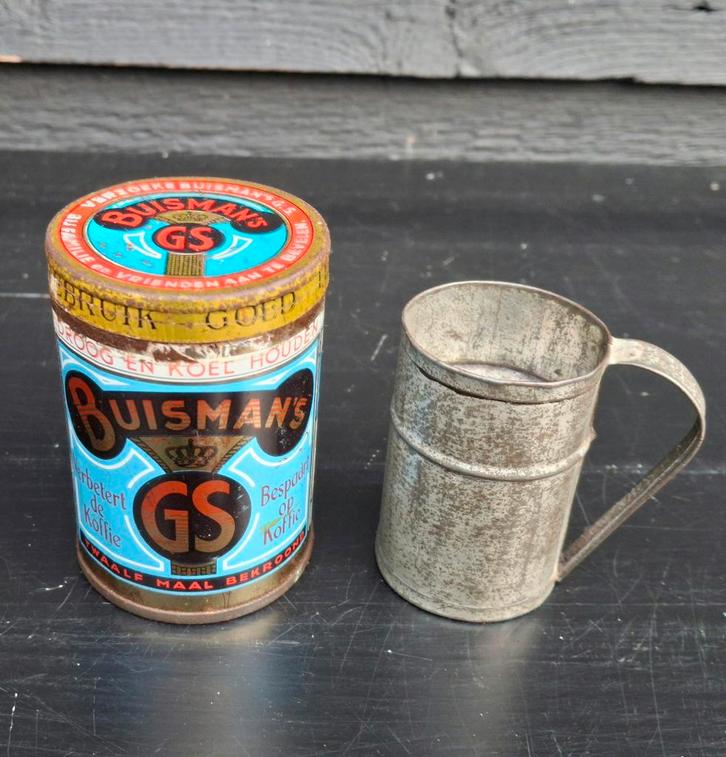 Buisman blikje, blik met koffieloodje., Verzamelen, Blikken, Gebruikt, Overige, Ophalen of Verzenden